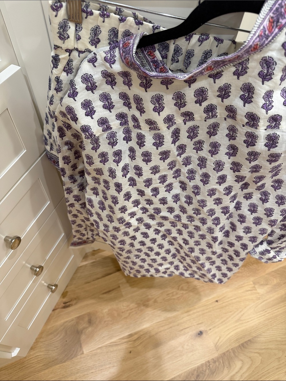 J. Crew White & Purple Floral Printed short set - Picture 5 of 6